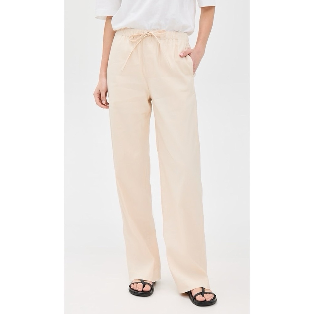 Nwt Rag & Bone Logan Linen Drawstring Beach Pants Ivory Cream Small